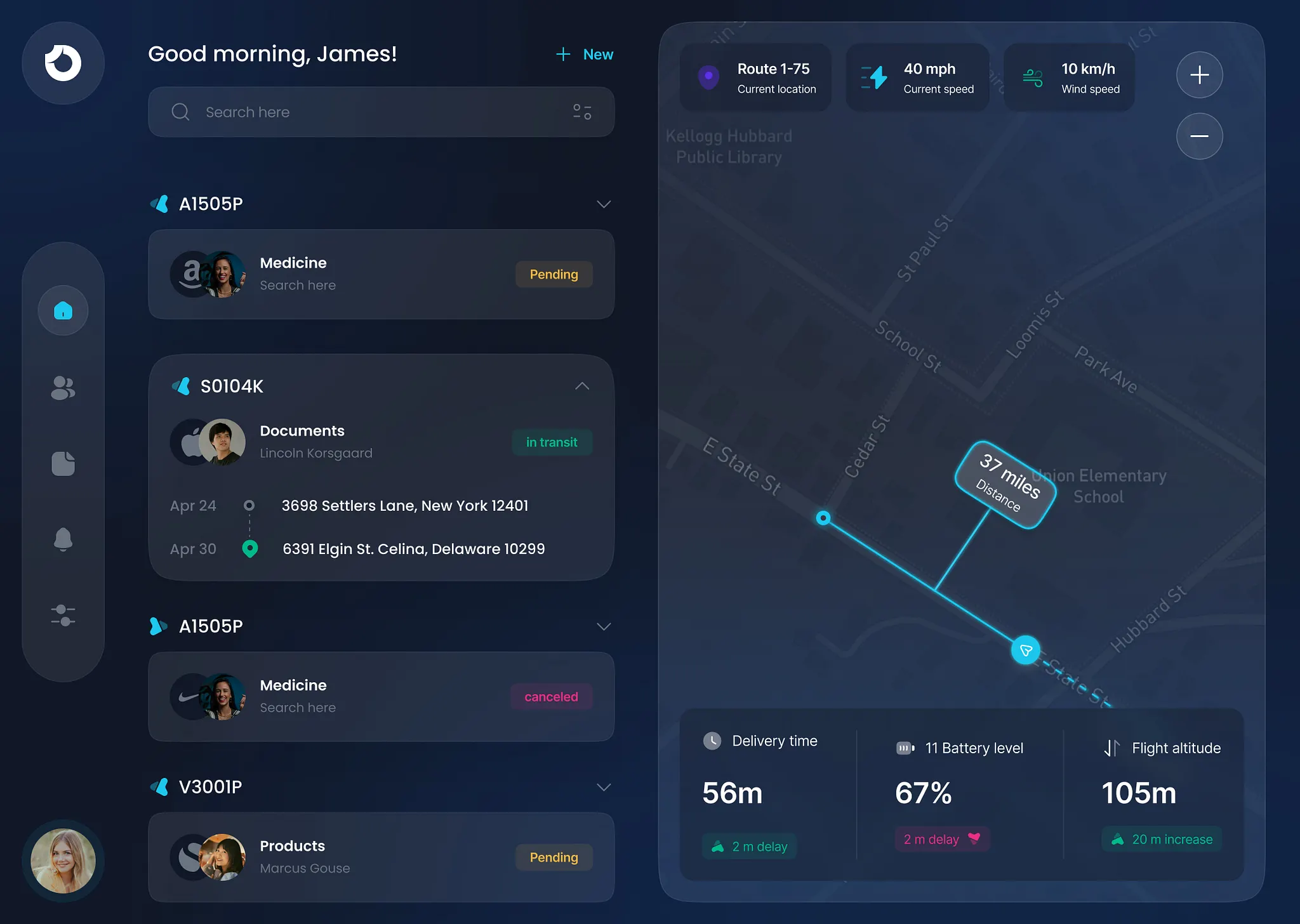 Project dashboard interface
